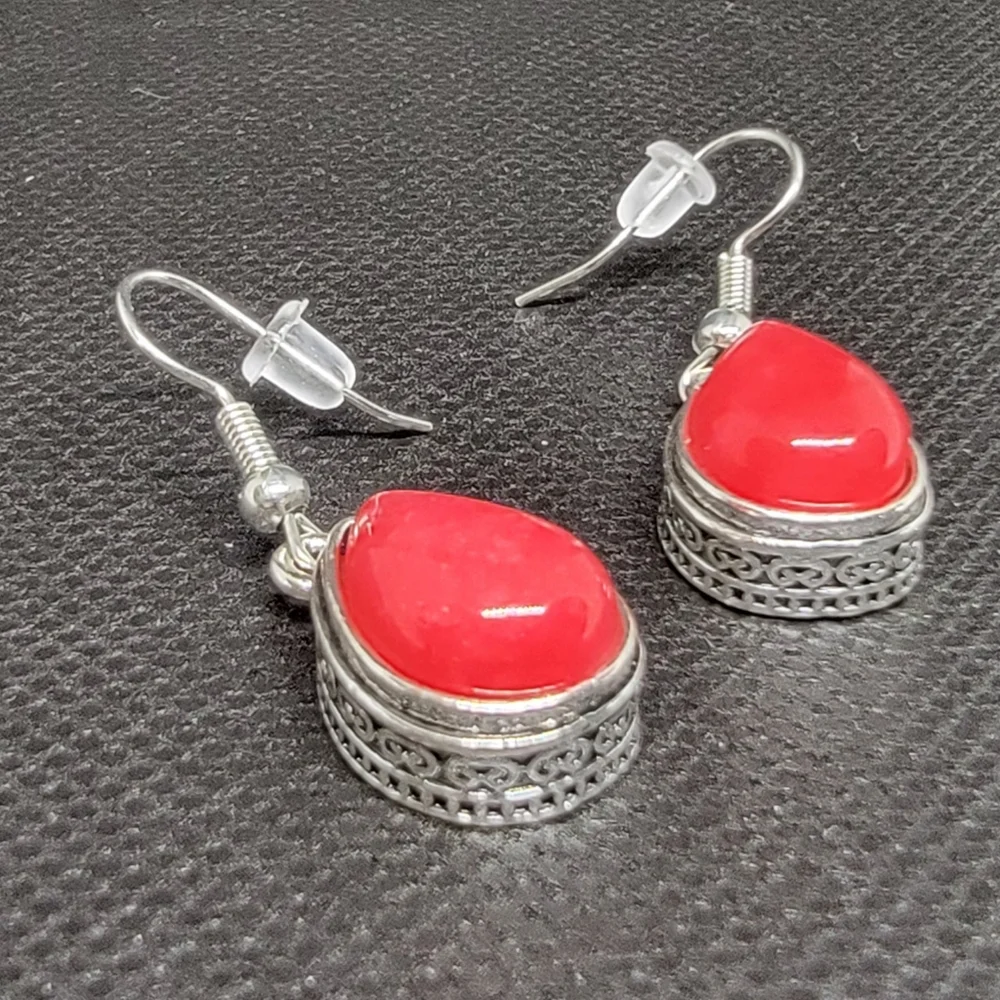 Synthetic Red Coral Gemstone Earrings‎ 2/$15 3/$20 4/$25